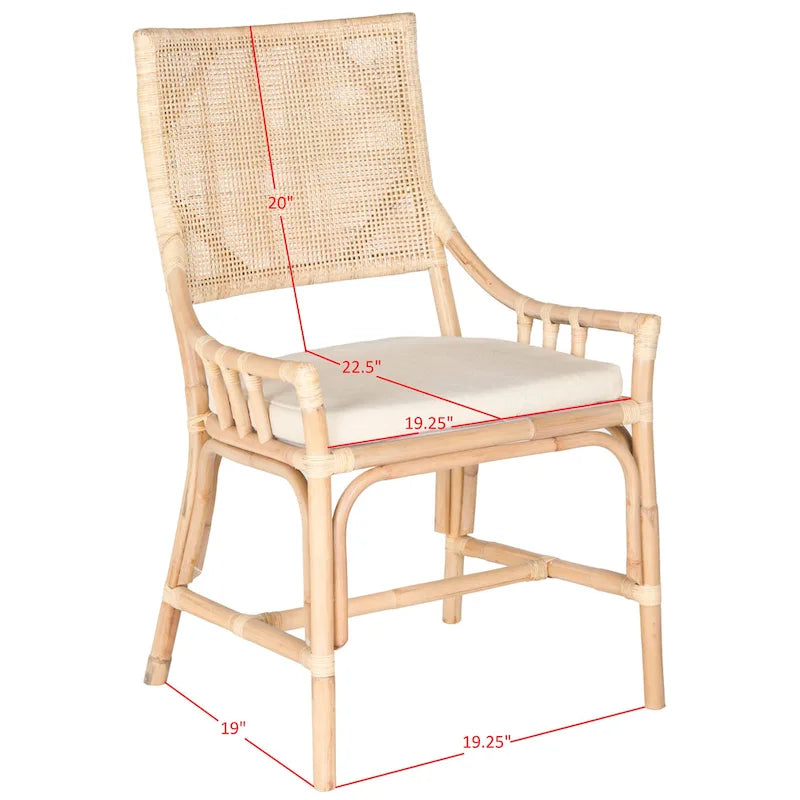 Fauteuil coussin en rotin Coastal, 22 la. x 24 prof. x 37 H