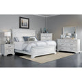 Clara Wood Panel Bed, White Mist