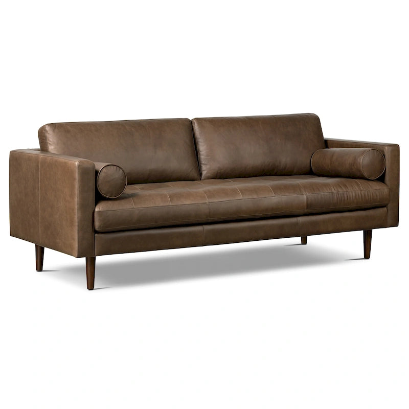 Canapé en cuir italien de 224,8 cm