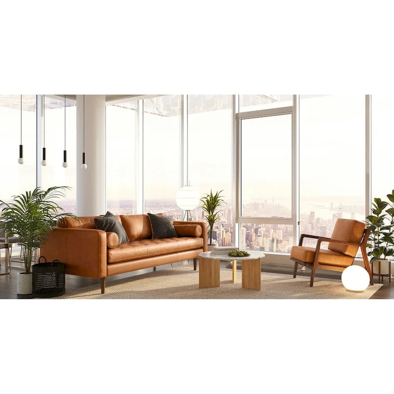 Canapé en cuir italien de 224,8 cm