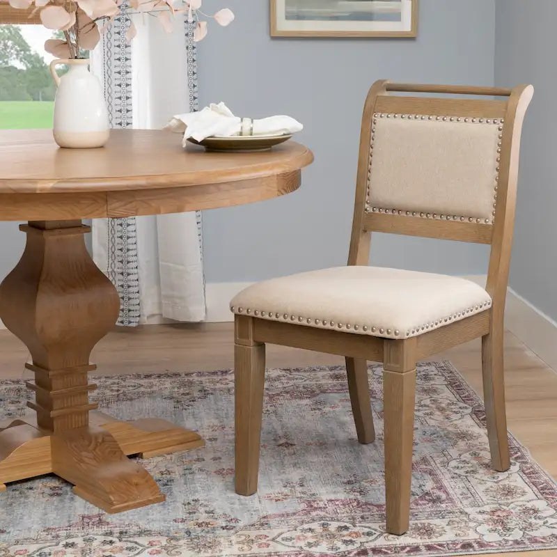 Chaise de salle à manger en bois rembourrée