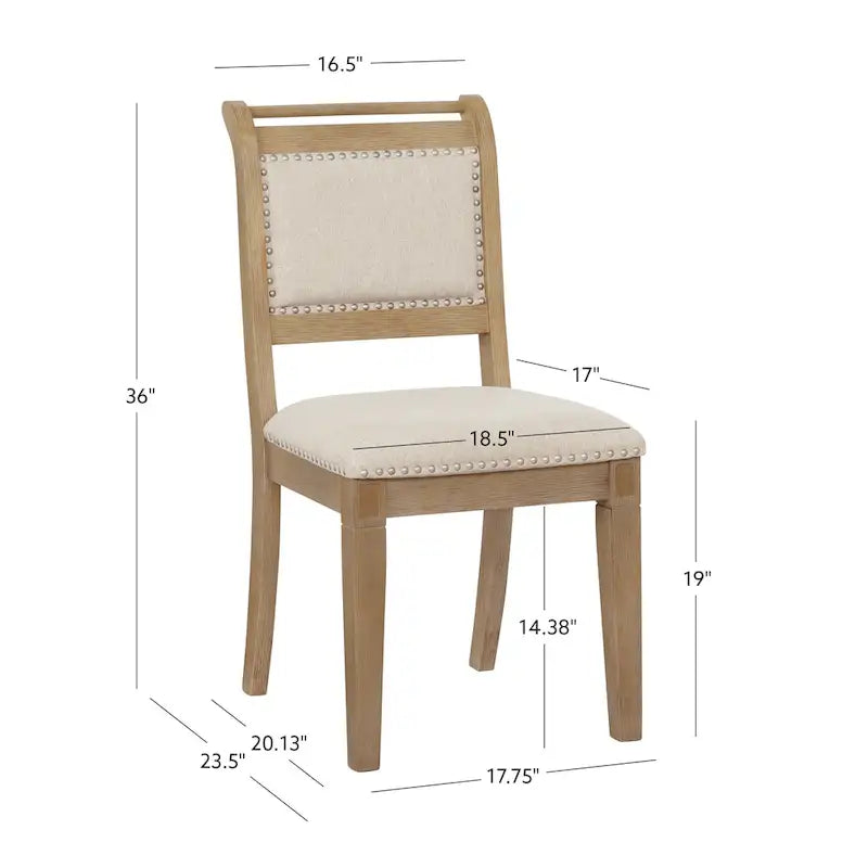 Chaise de salle à manger en bois rembourrée