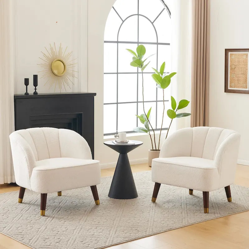 Fauteuil club moderne rembourré, ensemble de 2