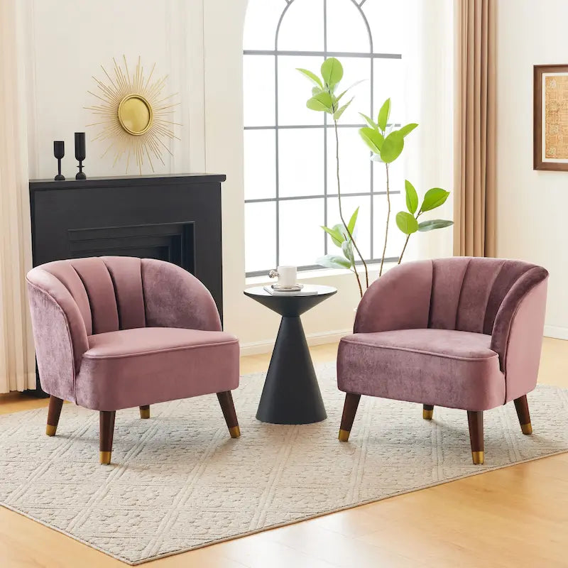 Fauteuil club moderne rembourré, ensemble de 2
