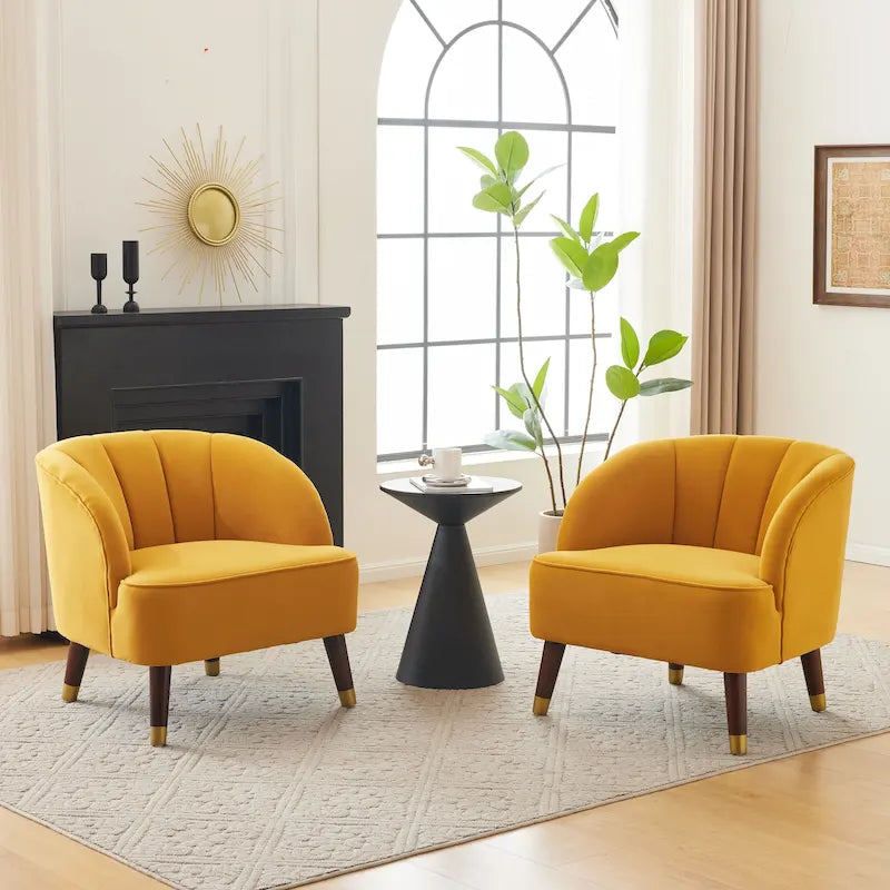 Fauteuil club moderne rembourré, ensemble de 2