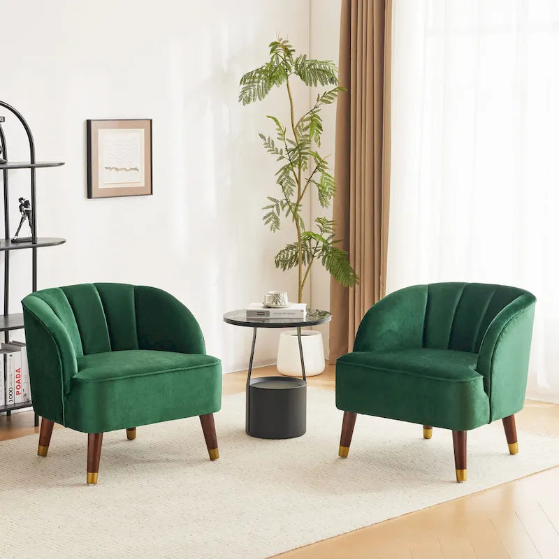 Fauteuil club moderne rembourré, ensemble de 2