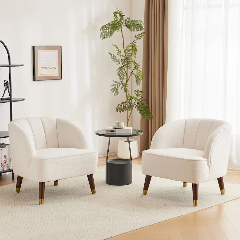 Fauteuil club moderne rembourré, ensemble de 2