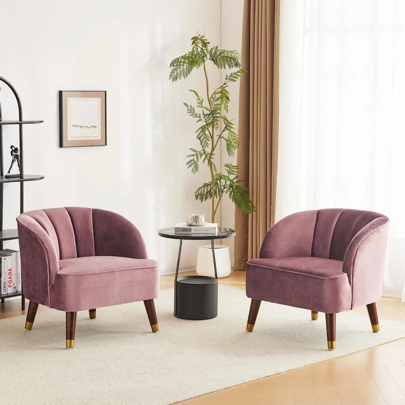 Fauteuil club moderne rembourré, ensemble de 2