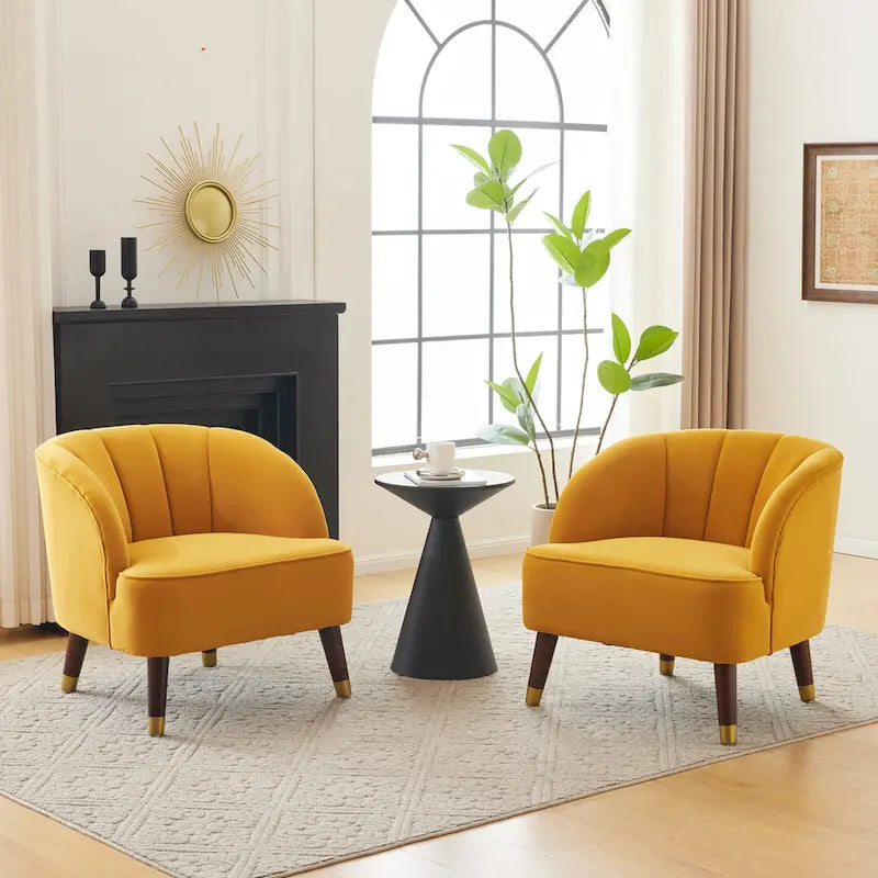 Fauteuil club moderne rembourré, ensemble de 2