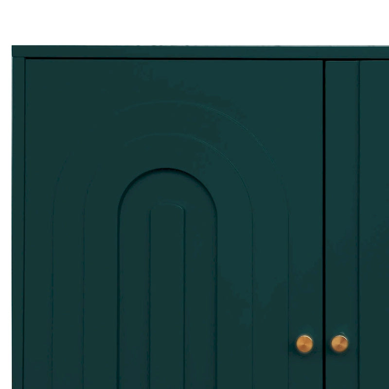Bahut moderne laqué 4 portes avec étagères réglables