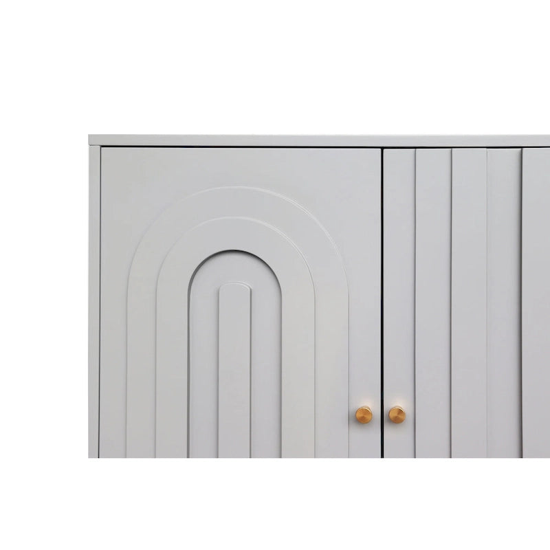 Bahut moderne laqué 4 portes avec étagères réglables