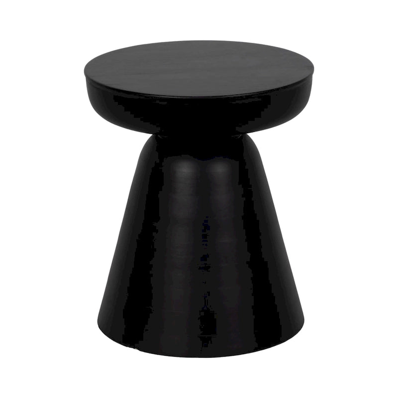 Table d'appoint ronde en bois d'acacia avec base conique, 16" x 19"
