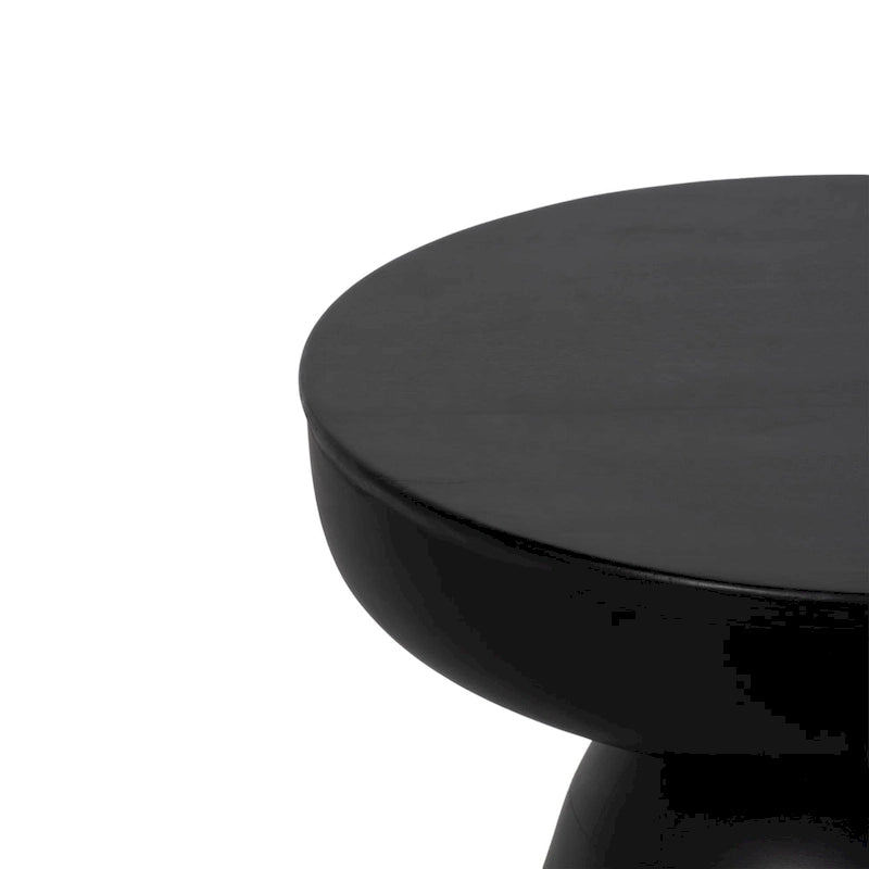 Table d'appoint ronde en bois d'acacia avec base conique, 16" x 19"