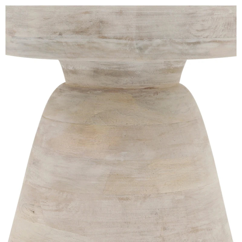 Table d'appoint ronde en bois d'acacia avec base conique, 16" x 19"