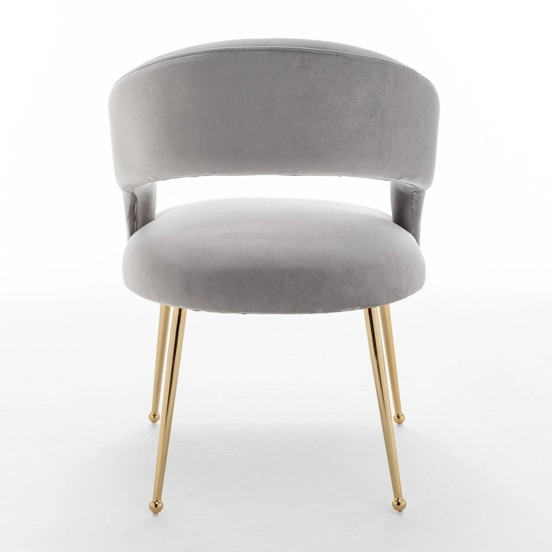 Chaises de salle à manger sans dossier rembourrées en velours, style Mid-Century Modern, lot de 2