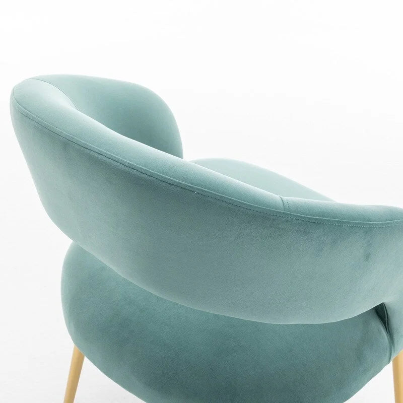 Chaises de salle à manger sans dossier rembourrées en velours, style Mid-Century Modern, lot de 2
