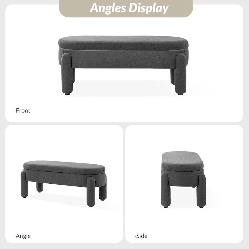 Banc de rangement moderne avec couvercle à charnière