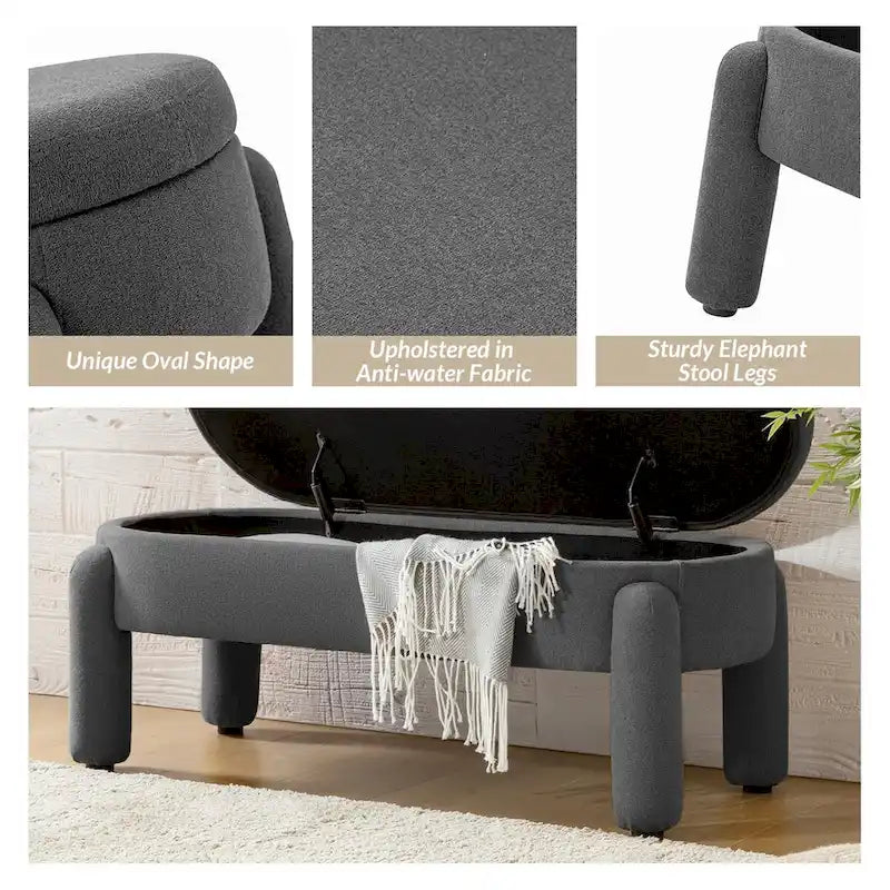 Banc de rangement moderne avec couvercle à charnière
