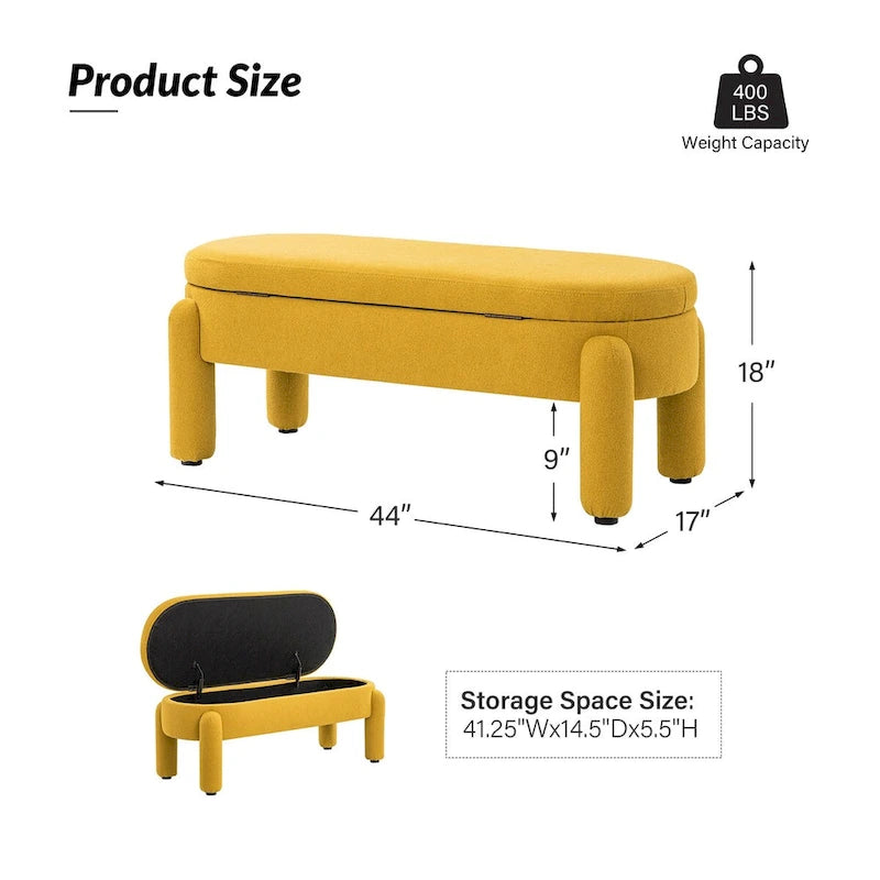 Banc de rangement moderne avec couvercle à charnière