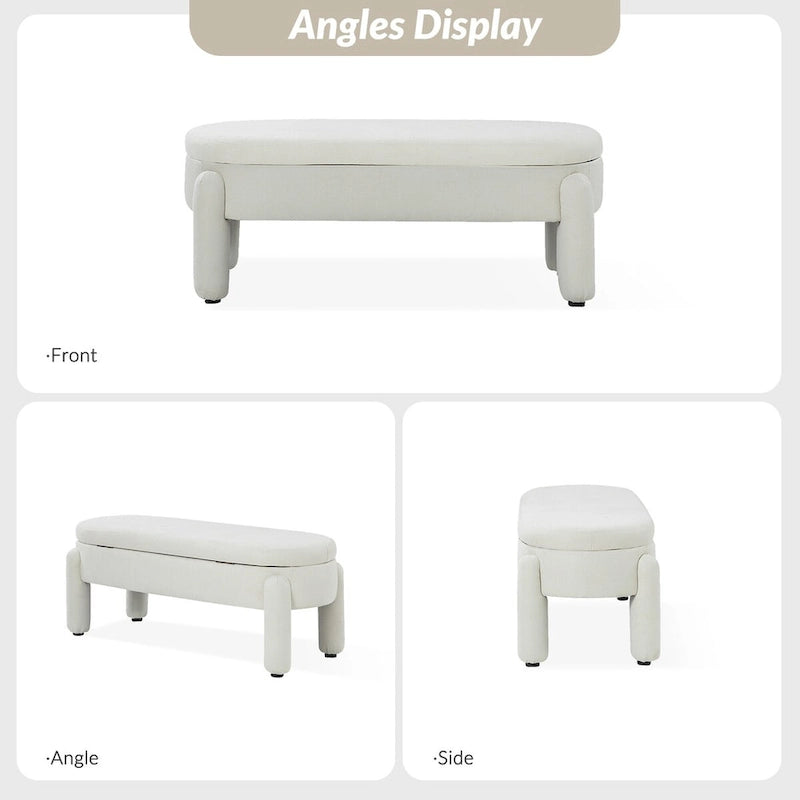 Banc de rangement moderne avec couvercle à charnière