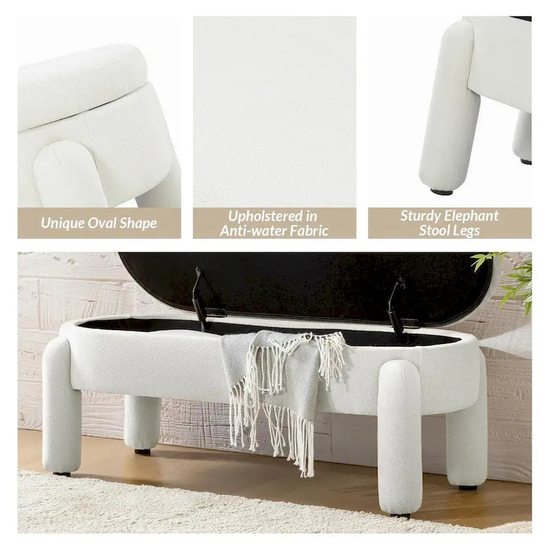 Banc de rangement moderne avec couvercle à charnière