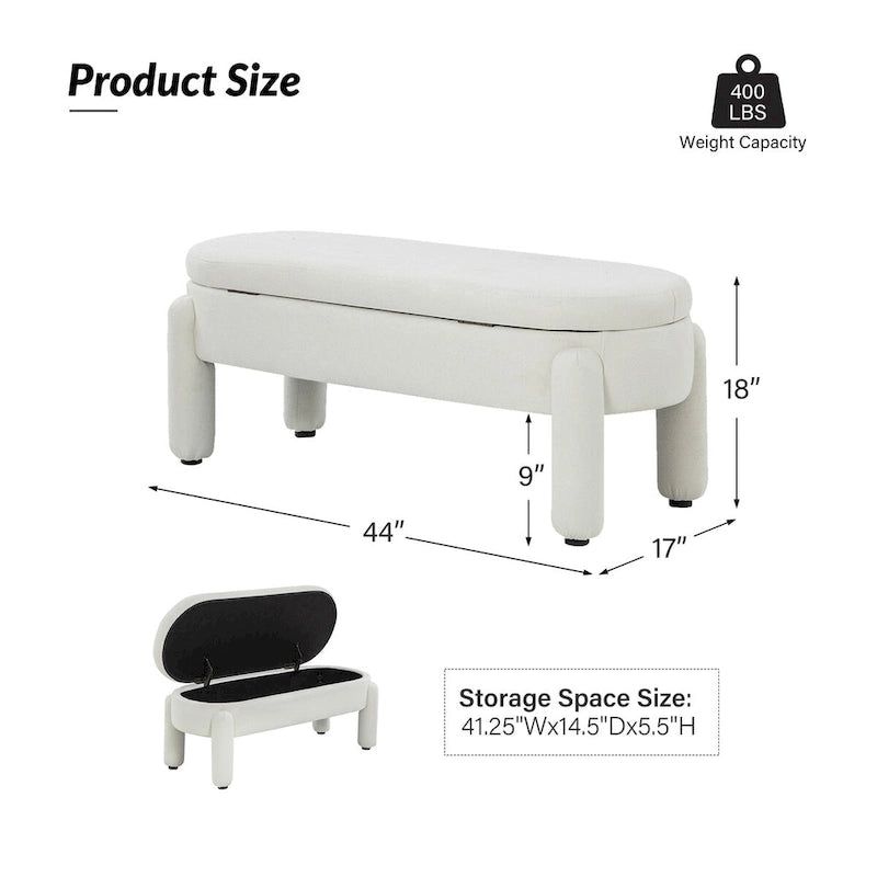 Banc de rangement moderne avec couvercle à charnière