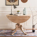 Table à manger à abattants avec pied central et détails sculptés en spirale, 43" x 31"