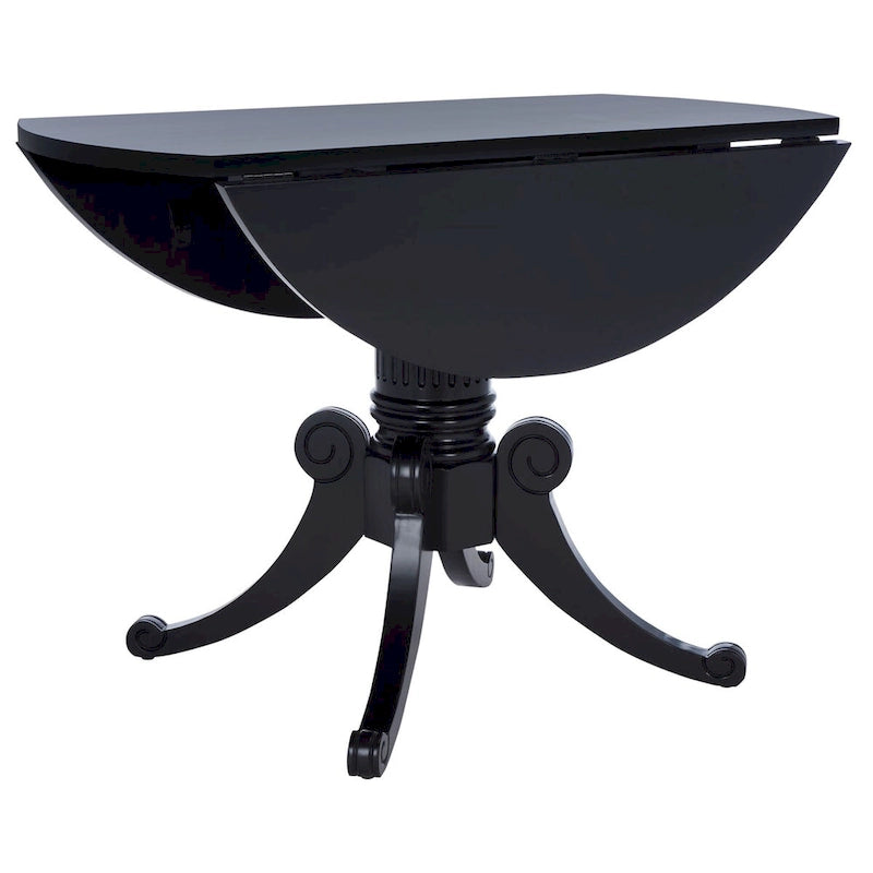 Table à manger à abattants avec pied central et détails sculptés en spirale, 43" x 31"