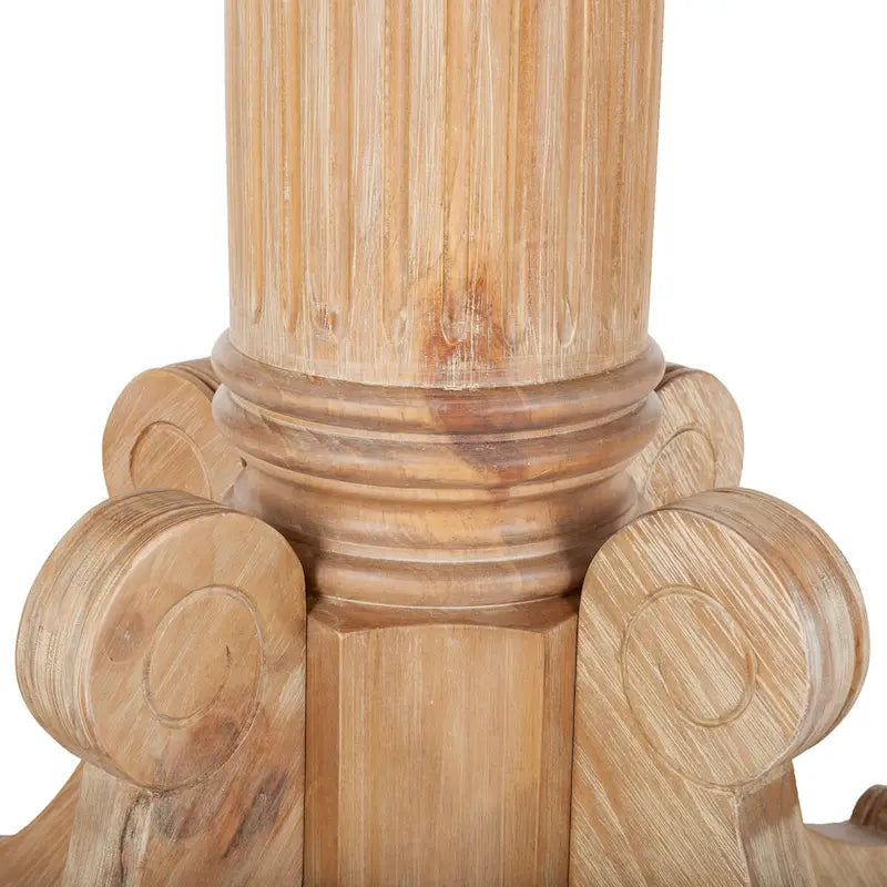 Table à manger à abattants avec pied central et détails sculptés en spirale, 43" x 31"